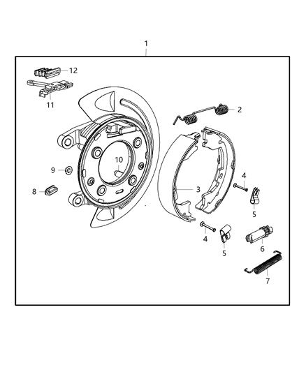 2013 Ram 3500 Park Brake Assembly, Rear Disc Diagram