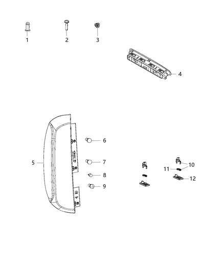 2018 Ram ProMaster City Lamp-Center High Mounted Stop Diagram for 68263915AA