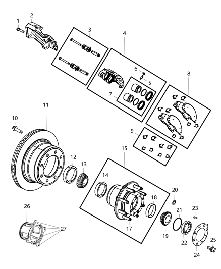 2014 Ram 3500 PINKIT-Disc Brake Diagram for 68049161AA