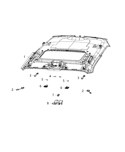 2017 Dodge Challenger Switch, Sun Roof & Map Light Diagram