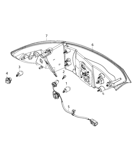 2020 Chrysler Voyager Parts, Tail Lamps Service Diagram 1