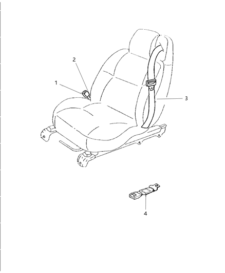 2002 Chrysler Sebring Front Inner Seat Belt Diagram for TT901L5AC