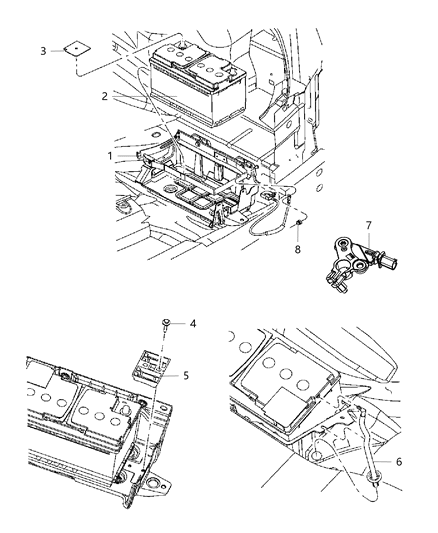 2015 Chrysler 300 Battery Tray & Support Diagram