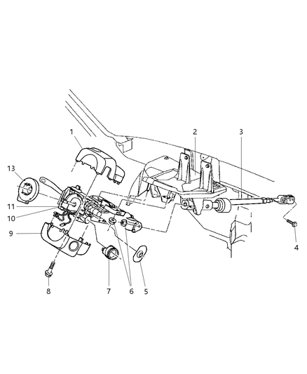 2001 Jeep Cherokee Lever-Tilt Column Release Diagram for 4690372AD