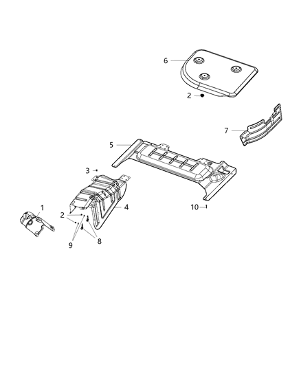 2015 Ram ProMaster City Exhaust System Heat Shield Diagram