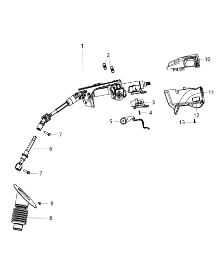 2017 Dodge Grand Caravan Steering Column Assembly Diagram