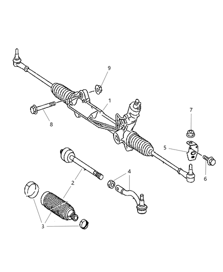 2009 Dodge Sprinter 2500 Tie Rod-Outer Diagram for 68047089AA