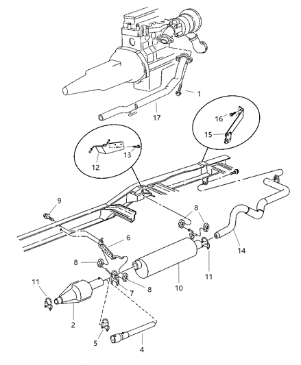 1999 Dodge Ram 2500 Regular Cab Exhaust System Diagram 3
