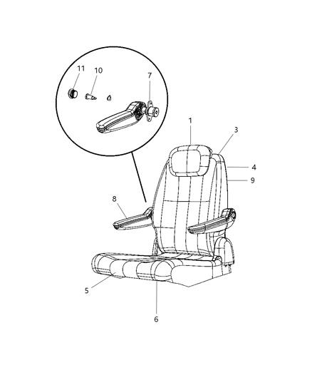 2009 Chrysler Town & Country Rear Seat - Quad Diagram 2