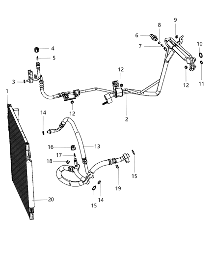 2015 Dodge Dart Line-A/C Suction And Liquid Diagram for 68193946AB