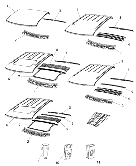 2018 Ram 1500 Panel - Roof Diagram