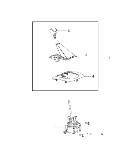 2014 Ram ProMaster 1500 Transmission Shifter Diagram for 68223432AD