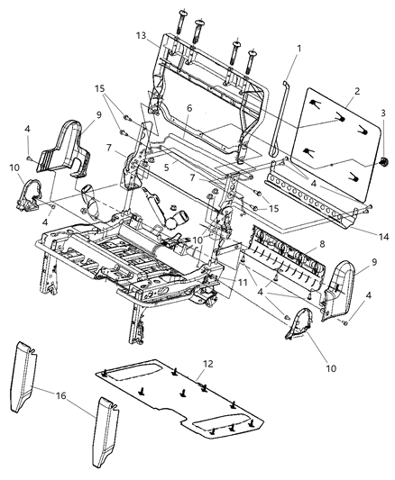 2009 Chrysler Town & Country Panel-Rear Seat Back Diagram for 1AM151S3AA