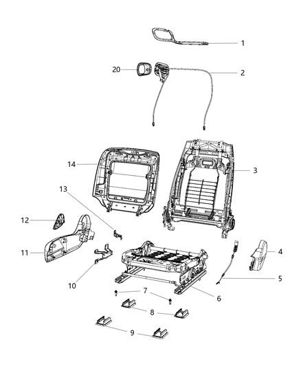 2017 Dodge Challenger ADJUSTER-Manual Seat Diagram for 68256984AA