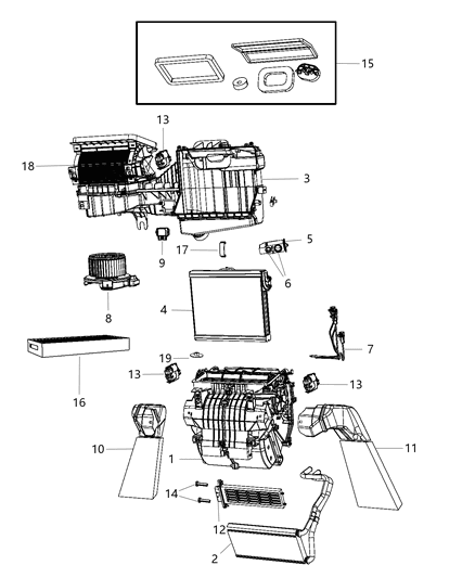 2016 Jeep Wrangler A/C & Heater Unit Diagram 2
