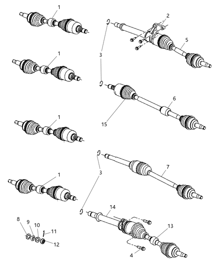 2007 Dodge Caliber Shaft - Front Drive Diagram