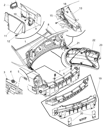 2008 Dodge Charger Deck Lid & Related Parts Diagram 2