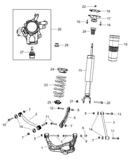 2014 Dodge Durango Suspension - Rear Diagram