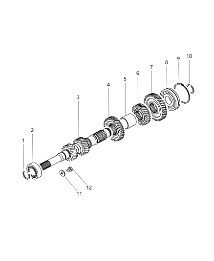 2009 Jeep Compass Input Shaft , Counter Shaft And Reverse Shaft Diagram 2