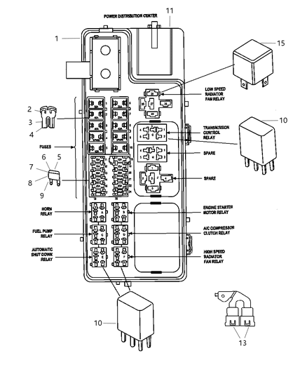 2008 Chrysler PT Cruiser Power Distribution Center Diagram