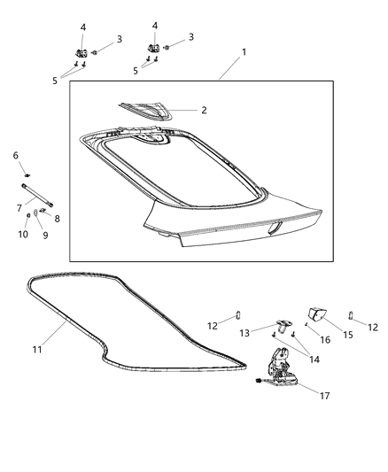 2014 Dodge Viper LIFTGATE Diagram for 68213894AA