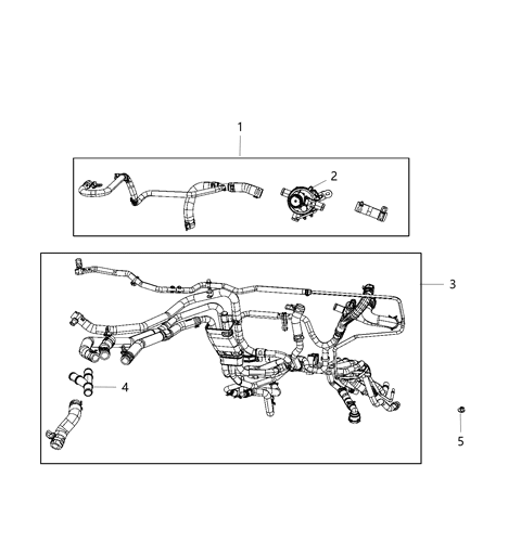 2019 Chrysler Pacifica Electric Coolant Valve And Hoses Diagram