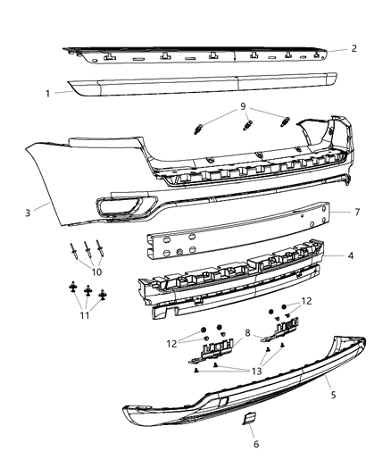 2012 Jeep Compass Step Pad-Rear FASCIA Diagram for 68192332AA