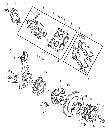 2003 Dodge Ram 3500 Front Brakes Diagram