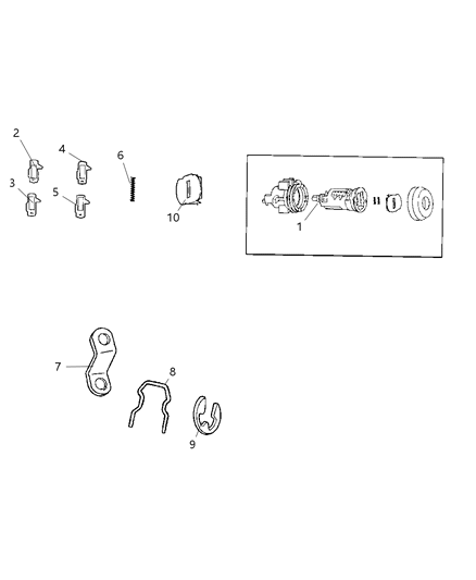 2009 Jeep Compass Front Door Lock Cylinders Diagram