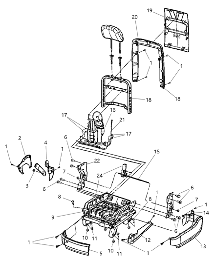 2007 Chrysler Pacifica Shield-Seat RISER Diagram for YM371J3AA