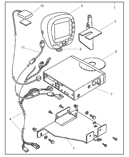 2001 Jeep Grand Cherokee Disc-Navigation Diagram for 5017417AB