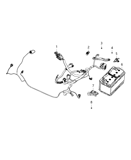 Wiring-Battery, Alternator, And St Diagram for 68430569AD