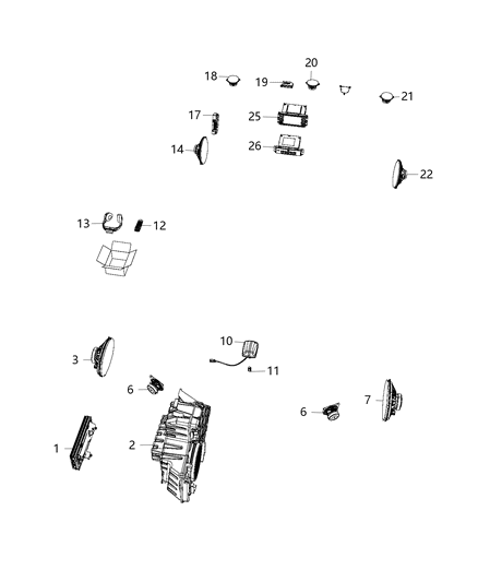 2014 Chrysler Town & Country Speakers. Amplifiers, Radio & DVD Diagram