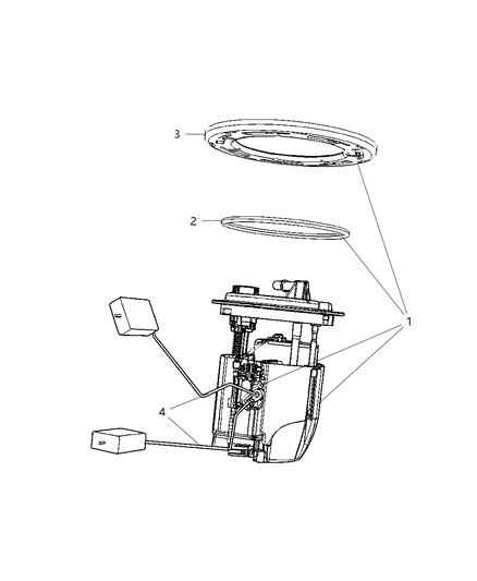 2007 Dodge Caliber Fuel Tank Module Diagram for 5183132AA