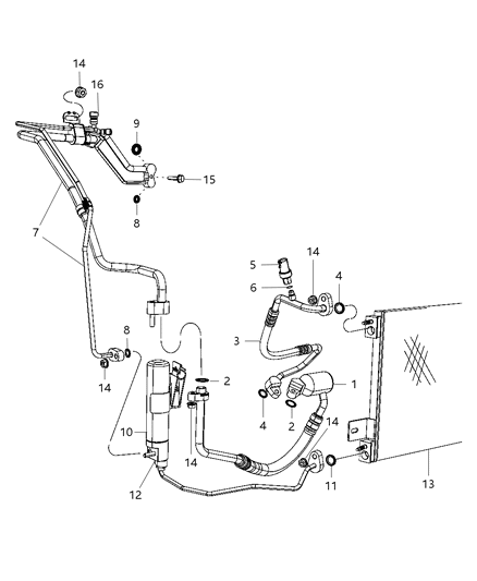 2012 Jeep Compass A/C Plumbing Diagram 1