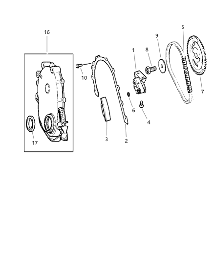 1997 Jeep Wrangler Timing Cover Diagram 1