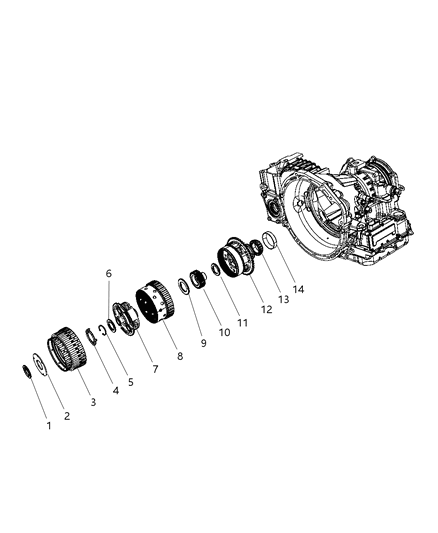 2009 Chrysler PT Cruiser Front / Rear Planetary Diagram