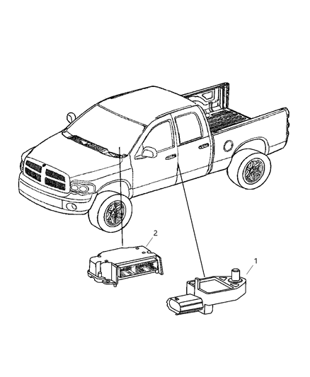 2005 Dodge Ram 2500 OCCUPANT Restraint Module Diagram for 56043704AH