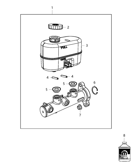 2018 Ram 2500 Brake Master Cylinder Diagram 1