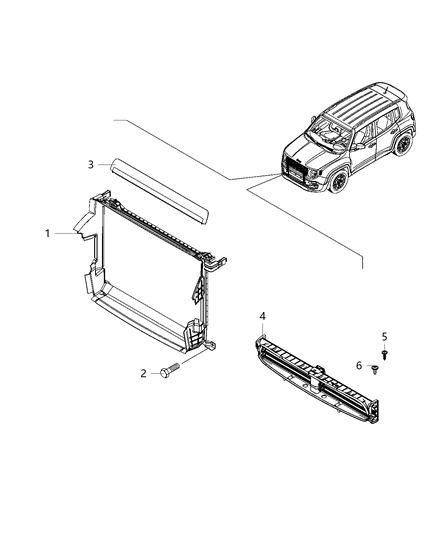 2020 Jeep Renegade SHROUD-Radiator Diagram for 68440736AA