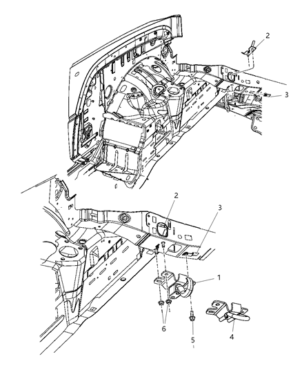 2011 Jeep Liberty Tow Hooks, Front Diagram