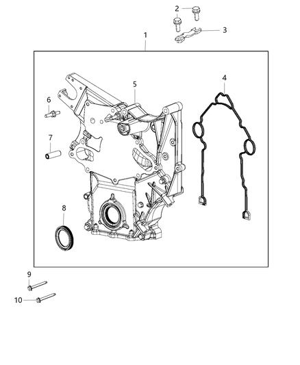 2018 Ram 3500 Timing Case Cover Diagram 1