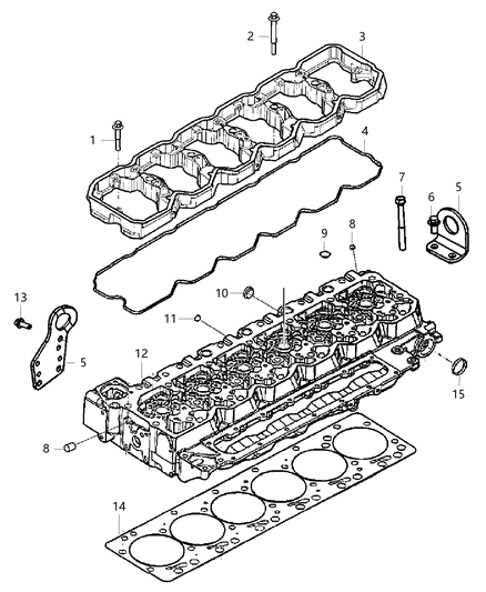 2010 Dodge Ram 2500 Cylinder Head & Cover & Rocker Housing Diagram 3