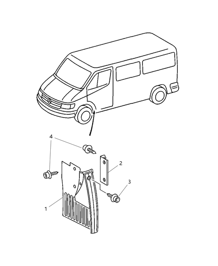 2003 Dodge Sprinter 2500 Fender Splash Guards Diagram