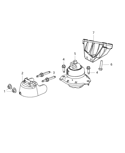 2015 Dodge Challenger Engine Mounting Left Side Diagram 6