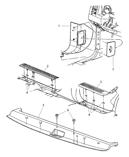 2008 Chrysler Aspen Molding-SCUFF Diagram for 5HN15BD1AC