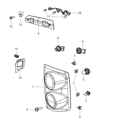 2009 Dodge Ram 2500 Lamps - Rear Diagram 1