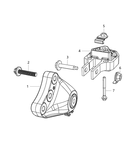 2016 Dodge Dart Engine Mounting Rear Diagram 1