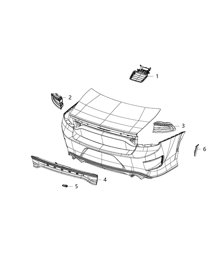 2020 Dodge Charger Lamp-High Mounted Stop Diagram for 68402348AB