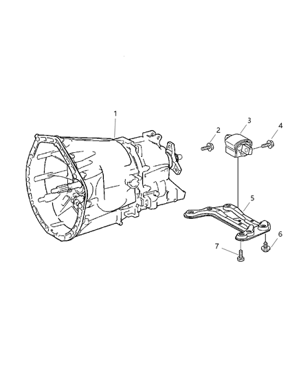 2005 Chrysler Crossfire Mount, Rear Transmission Diagram 1